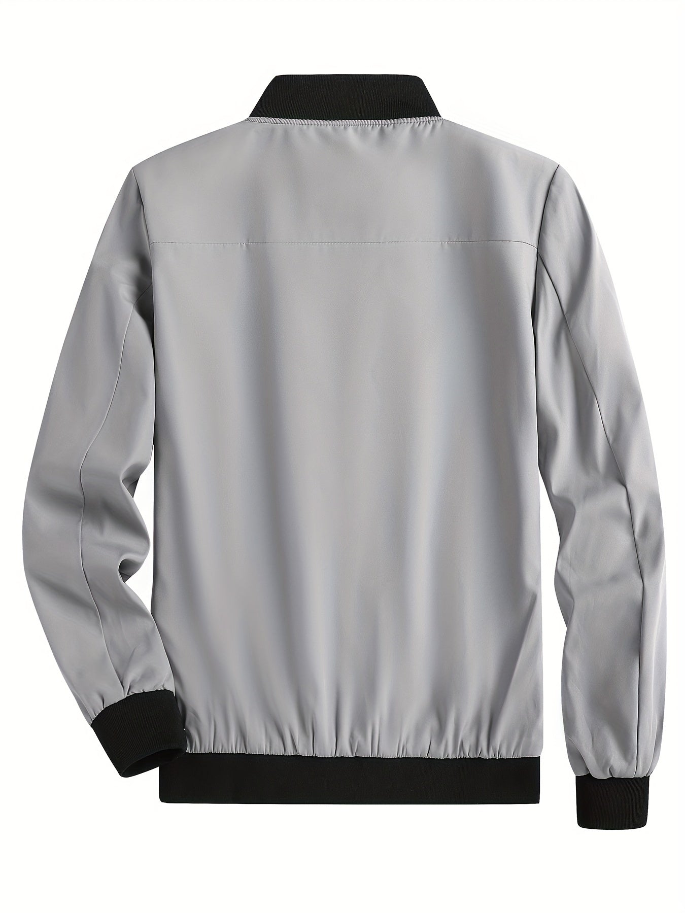 Men's Casual Polyester Sports Jacket for Spring and Autumn Lightweight Zipper Coat