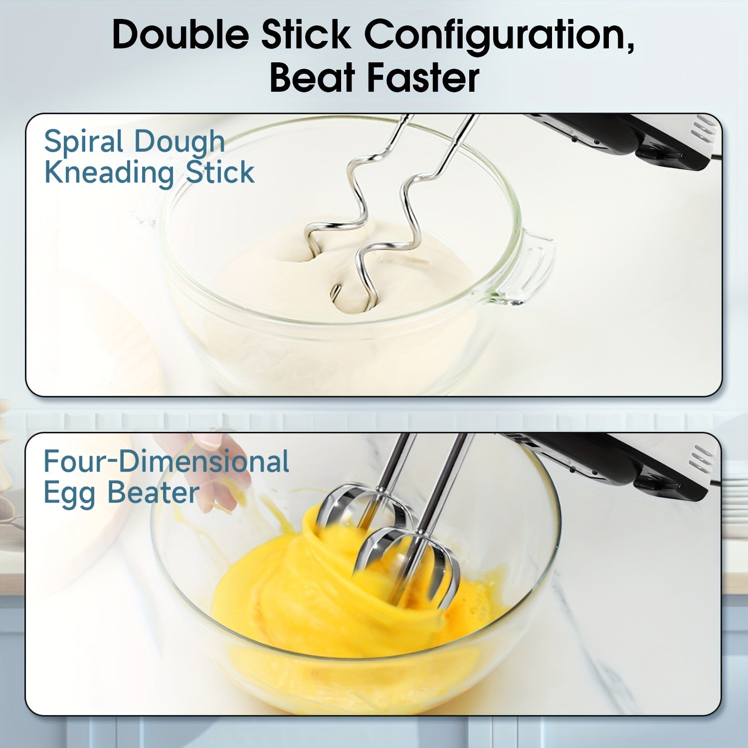 Handheld Electric Mixer with 7 Speeds for Eggs and Batter