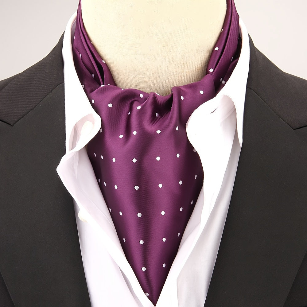 Men's Polka Dot Ascot Cravat Shirt Scarf Polyester for Casual and Formal Wear