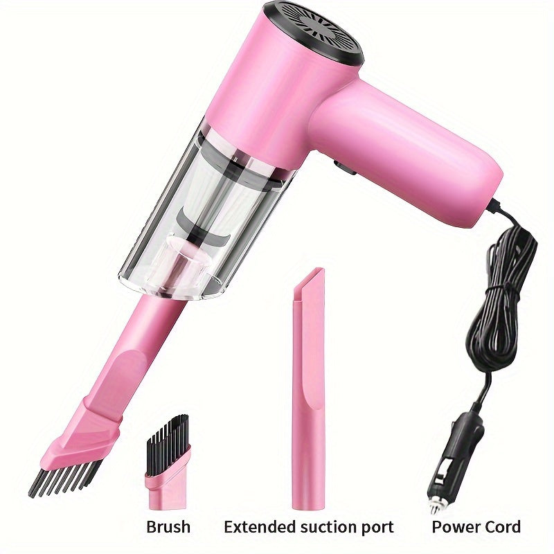 Aspiradora de mano para coche pequeña de 12V, succión para pelo de mascotas, limpiador interior