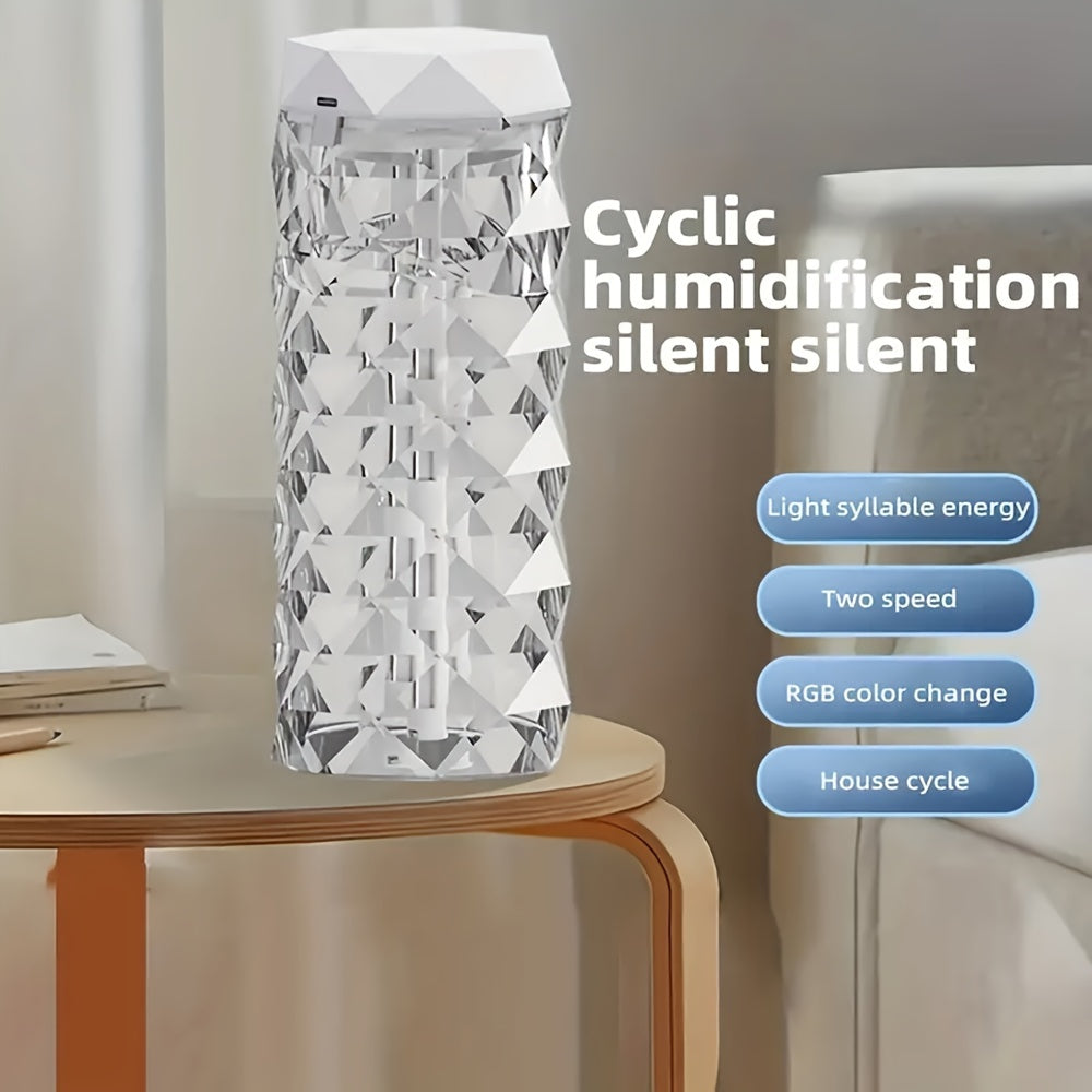 USB Night Light Humidifier Aromatherapy Diffuser with Colorful LED Geometric Design for Bedroom Office Classroom