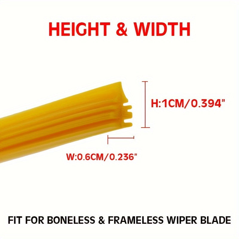 Silicone Wiper Blade Refills 2 Pack for Frameless Windshield Wipers 6mm