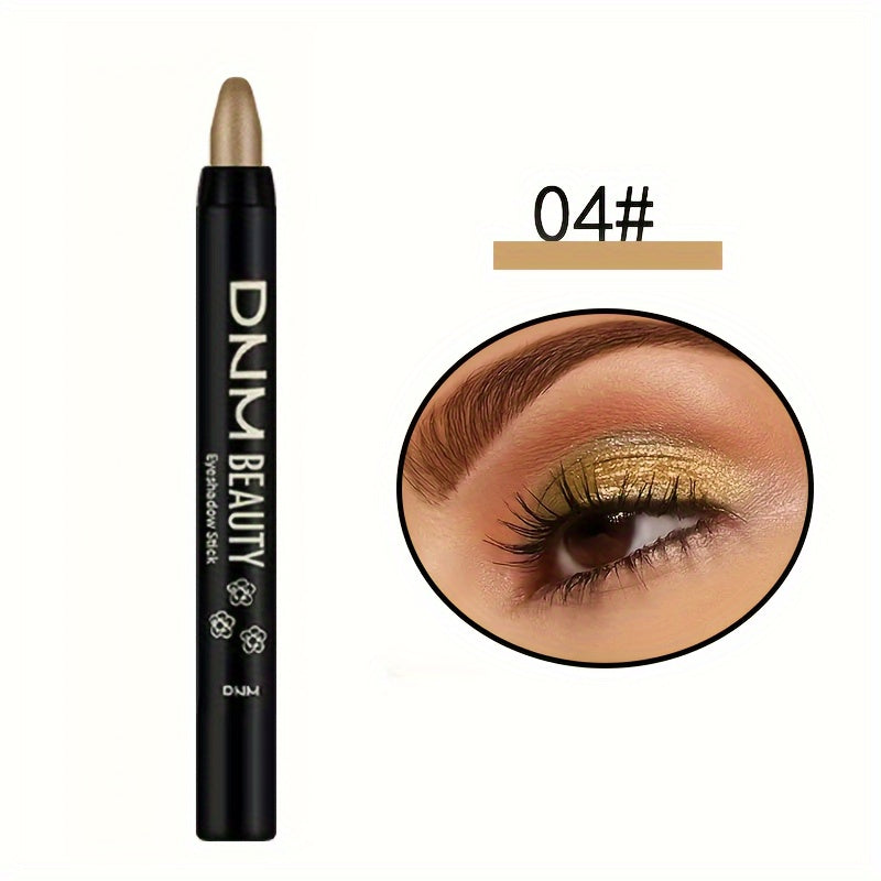Women Waterproof Eye Shadow Stick with Rainbow Shimmer Long-Lasting Brightener