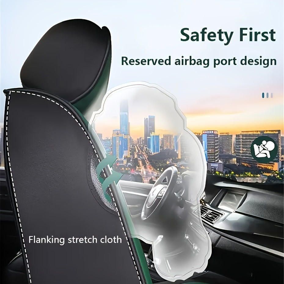 Universal Fit PU Leather Car Seat Covers Front Seat Protectors for Trucks SUVs