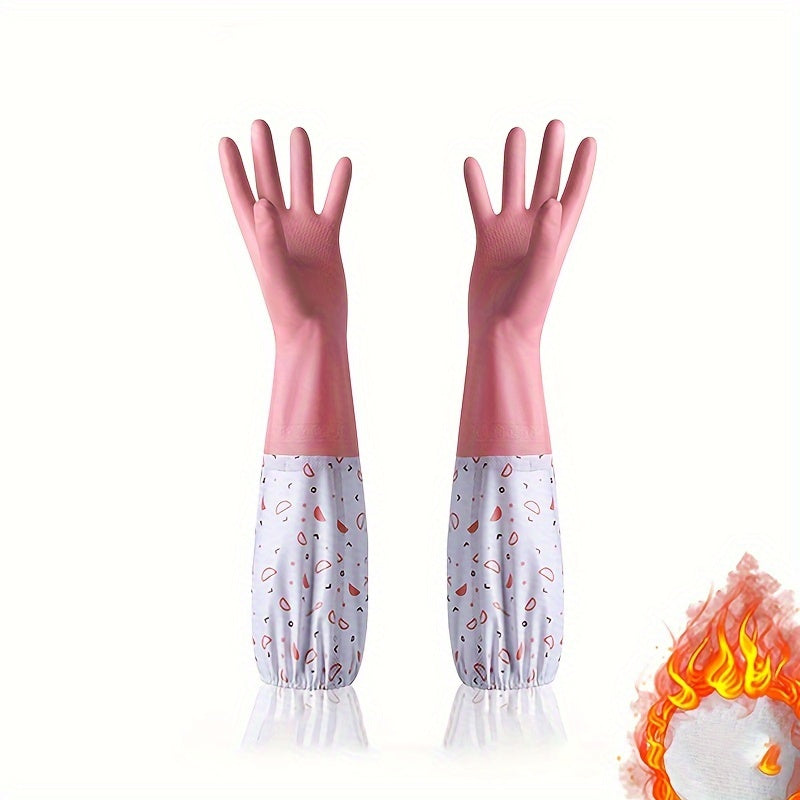 Suv o'tkazmaydigan fleece qo'lqoplar, latekssiz, PVC, oshxona va hammom uchun tozalash