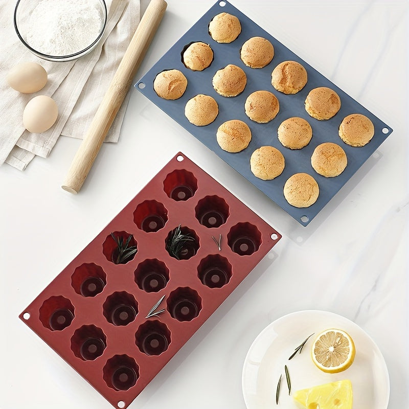 Silicone Cake Mold Set with 15 Cups for Baking Cupcakes in Oven
