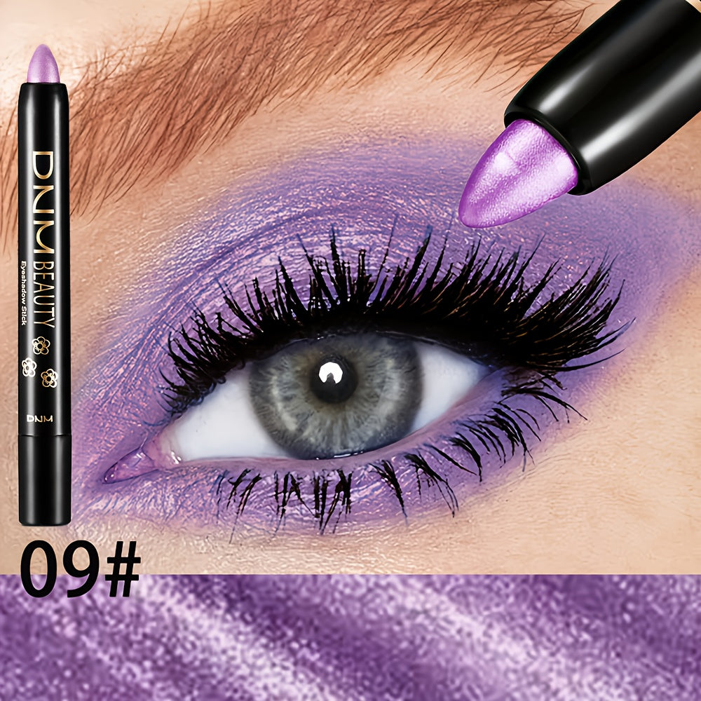 Women 15-Color Eyeshadow Stick Set Waterproof Glitter Shimmer Dual-Ended