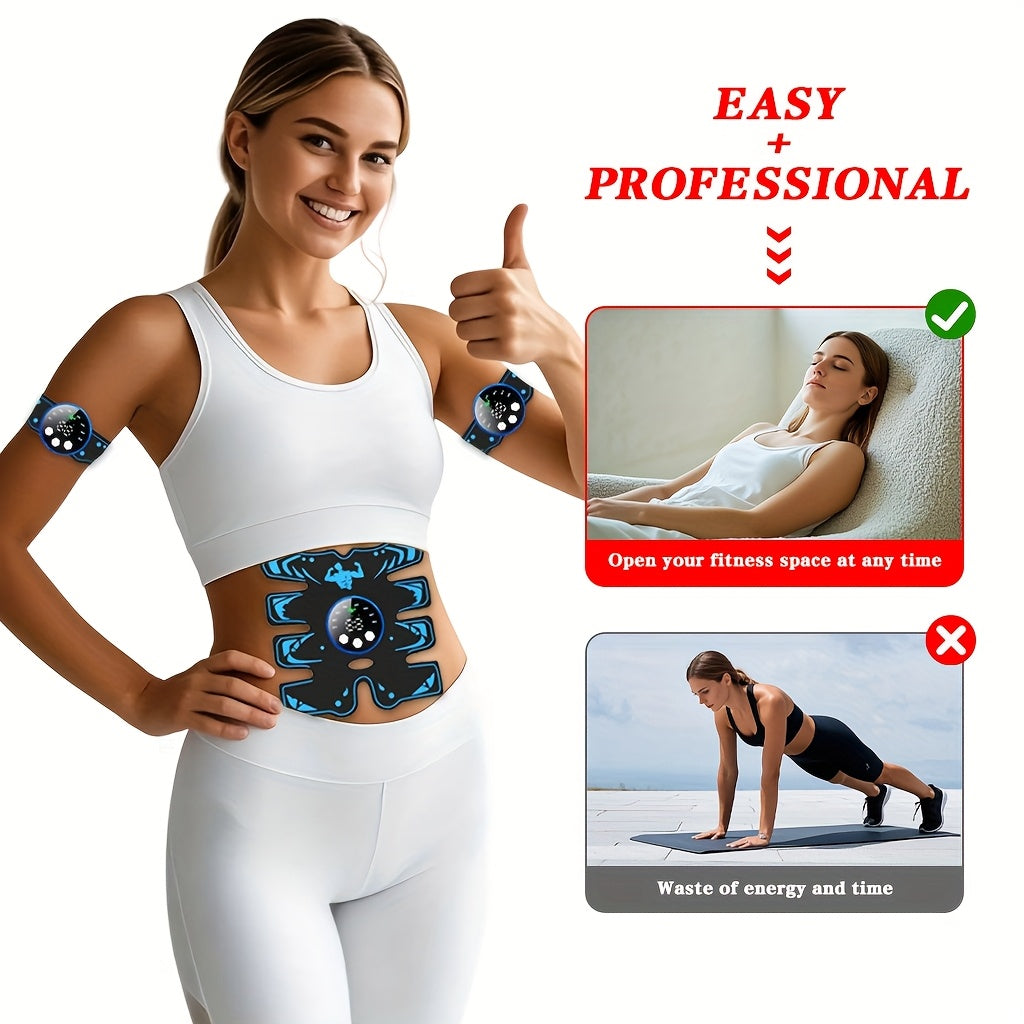 Three-Piece USB Rechargeable Massage Belt Set with 8 Modes and 29 Intensity Levels for Full Body Muscle Relaxation