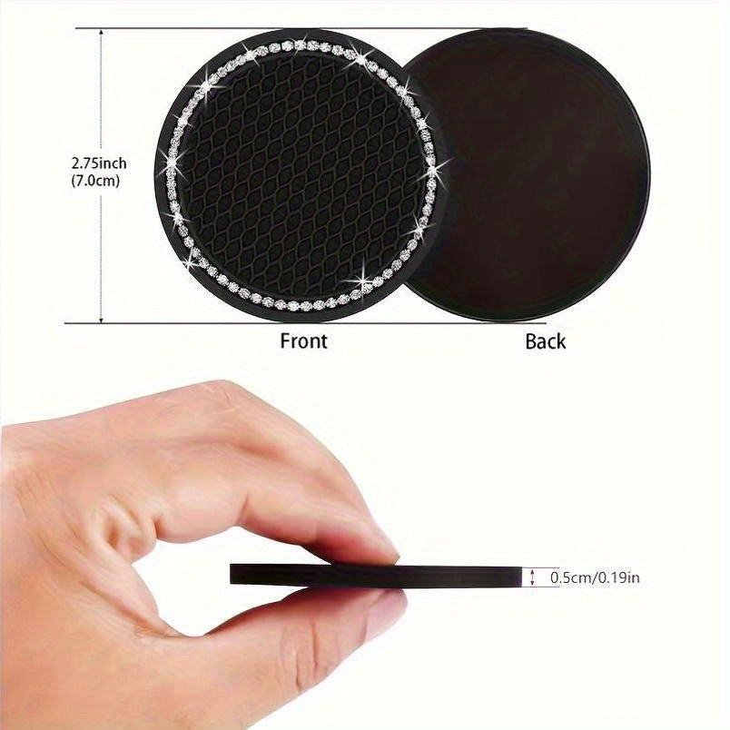 Universal Car Coasters 2 ta to'plam, sirpanishga qarshi, porloq ichki aksessuarlar