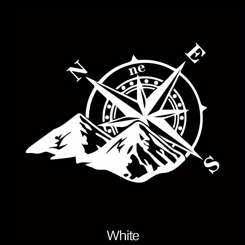 Calcomanías para vehículos de aventura, brújula reflectante, pegatinas de montaña, vinilo