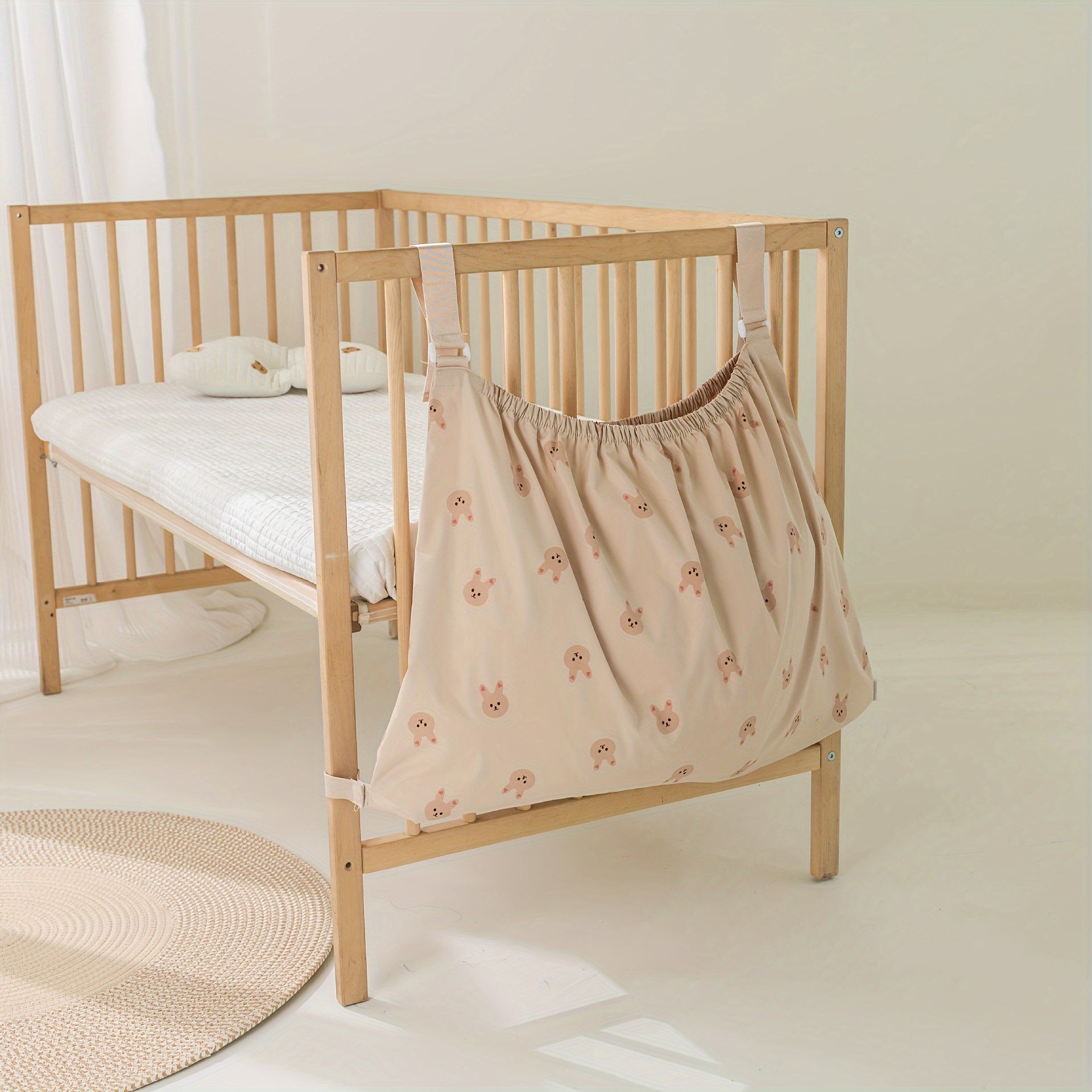 Cartoon Print Stroller Organizer Bag with Hanging Design for Diaper and Bottle Storage