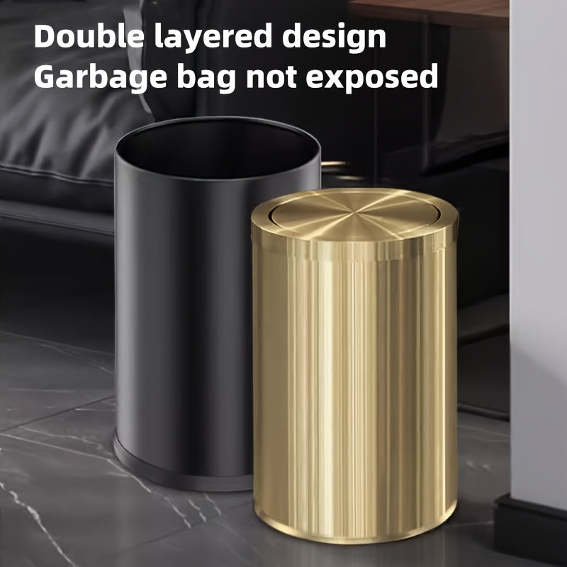 Boshliq bilan zanglamaydigan po'latdan yasalgan axlat qutisi, katta hajmli, oshxona, hammom, mehmonxona uchun