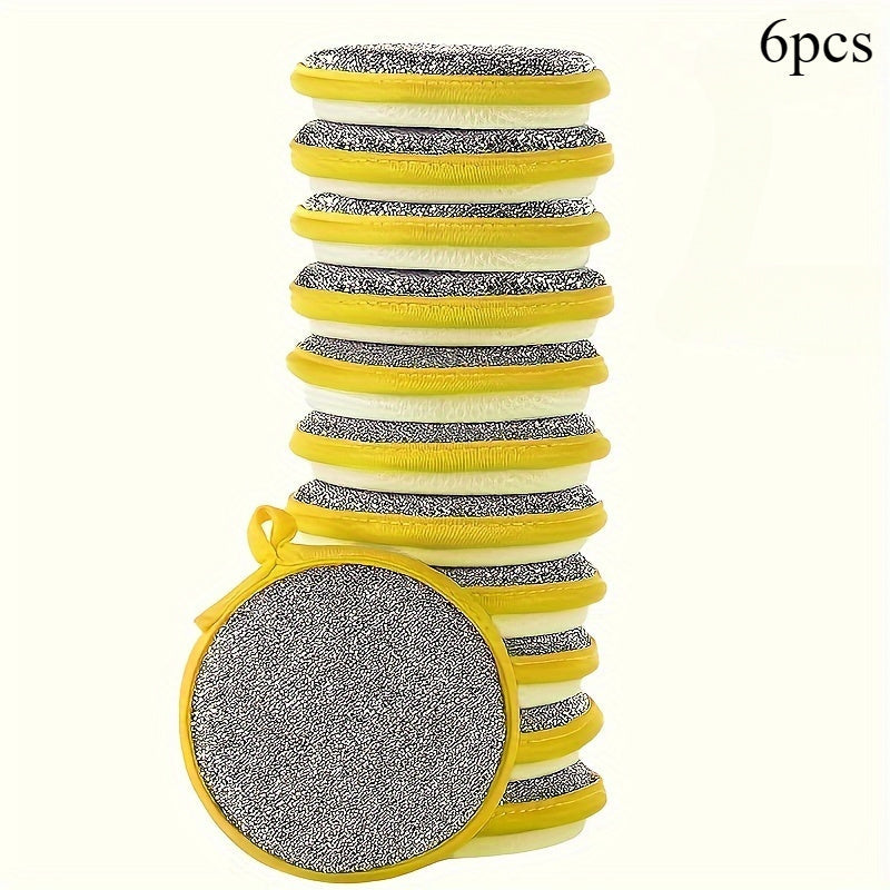 6 ta antibakterial oshxona yuvish uchun qoʻlqoplar toʻplami, ikki tomonlama padlar va idish choʻpqi bilan