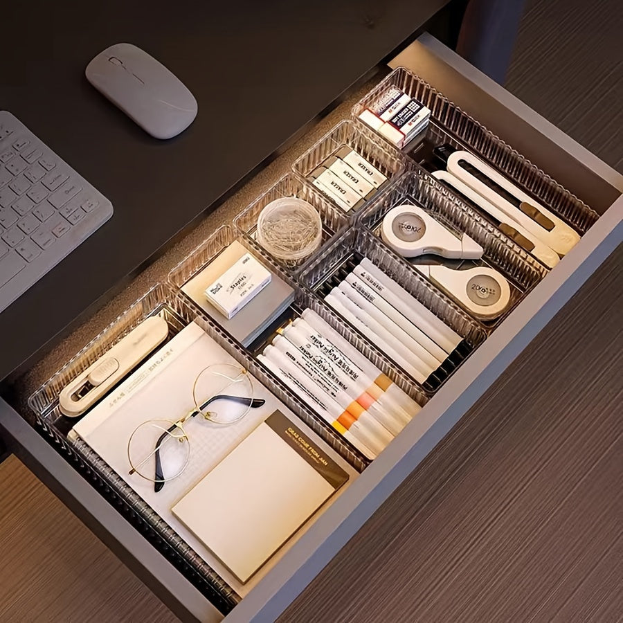 Acrylic Drawer Organizer Set 3 or 6 Pieces Transparent Cosmetic and Skincare Storage