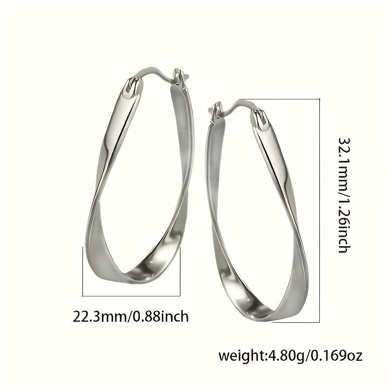 Ayollar uchun Sterling Silver Mobius Twist Hoop Earrings - Nafis va gippoallergen, Har kuni kiyish uchun ideal. Mukammal sovg'a tanlovi.