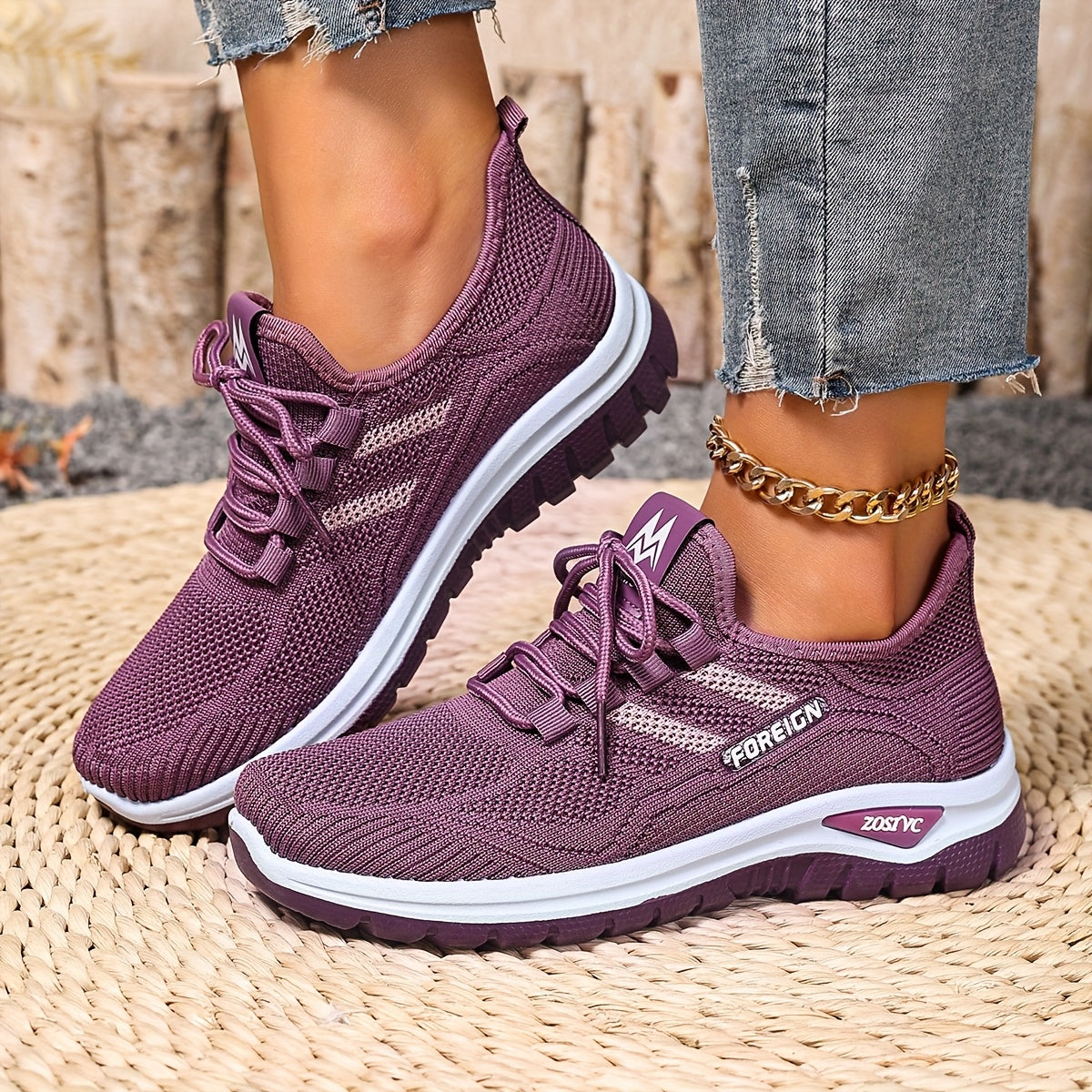 Women Plus Size Breathable Mesh Sneakers Lightweight Running Shoes White Pink