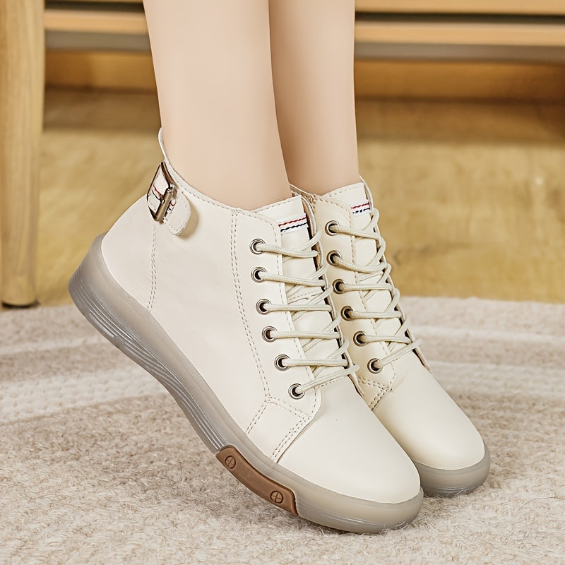 Women's Ankle Booties Solid Color Breathable Non-Slip All-Season Comfortable