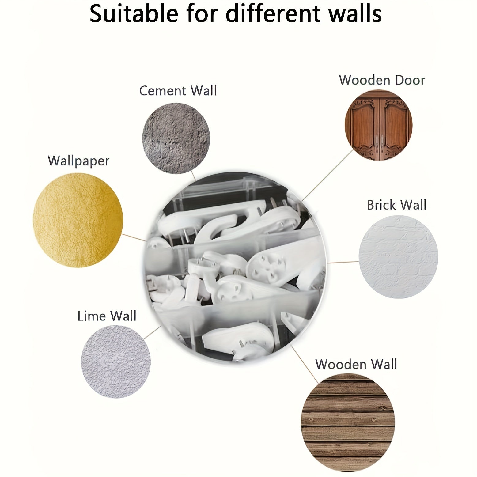 20-Pack Plastic Utility Hooks for Hard Walls Removable and Easy to Install