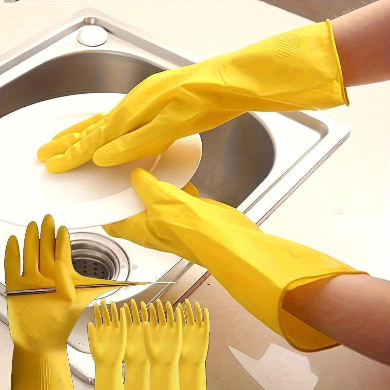 8 Pairs Waterproof Latex Gloves with Non-Slip PVC for Kitchen and Household Tasks