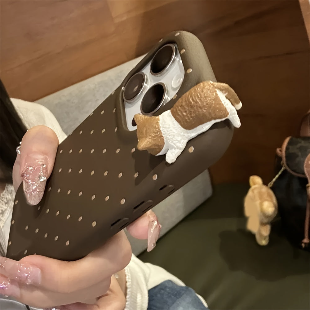 3D Cat Dog Faux Leather Phone Case for iPhone Shockproof Cover