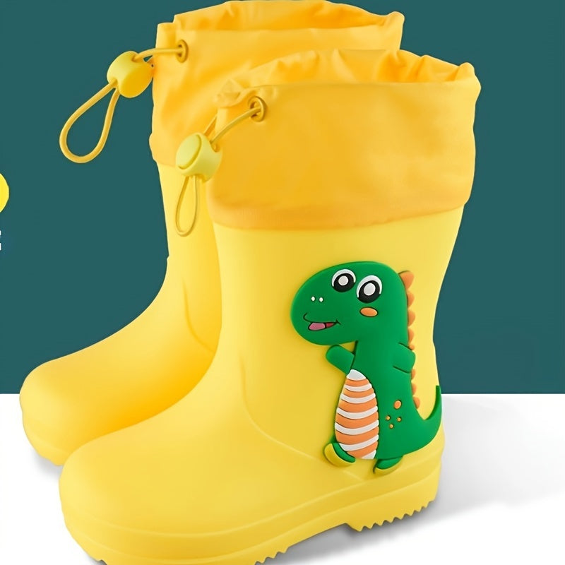 Kids' Waterproof PVC Mid-Calf Cartoon Rain Boots for Boys and Girls