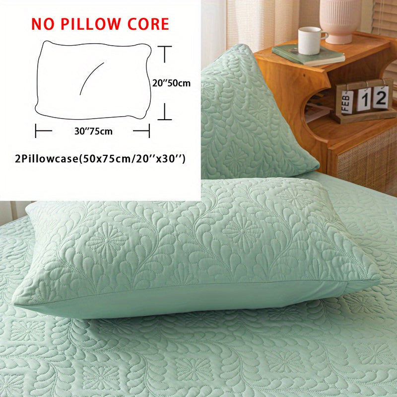 Set of 2 Waterproof Mattress Protector Pillowcases 3D Air Bamboo Breathable Soft