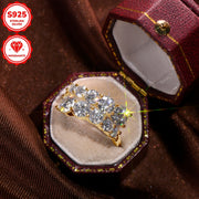 Women's Moissanite Engagement Ring Sterling Silver Twist Double Head Design