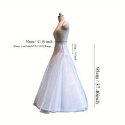 Wedding Dress Petticoat A-Line Skirt with Elastic Waist Polyester for Bridal Season