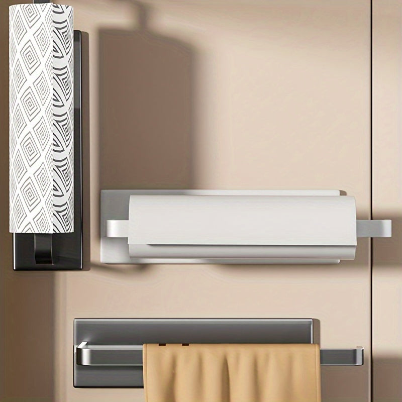 Wrought Iron Wall-Mounted Bathroom Storage Rack with Towel Bars