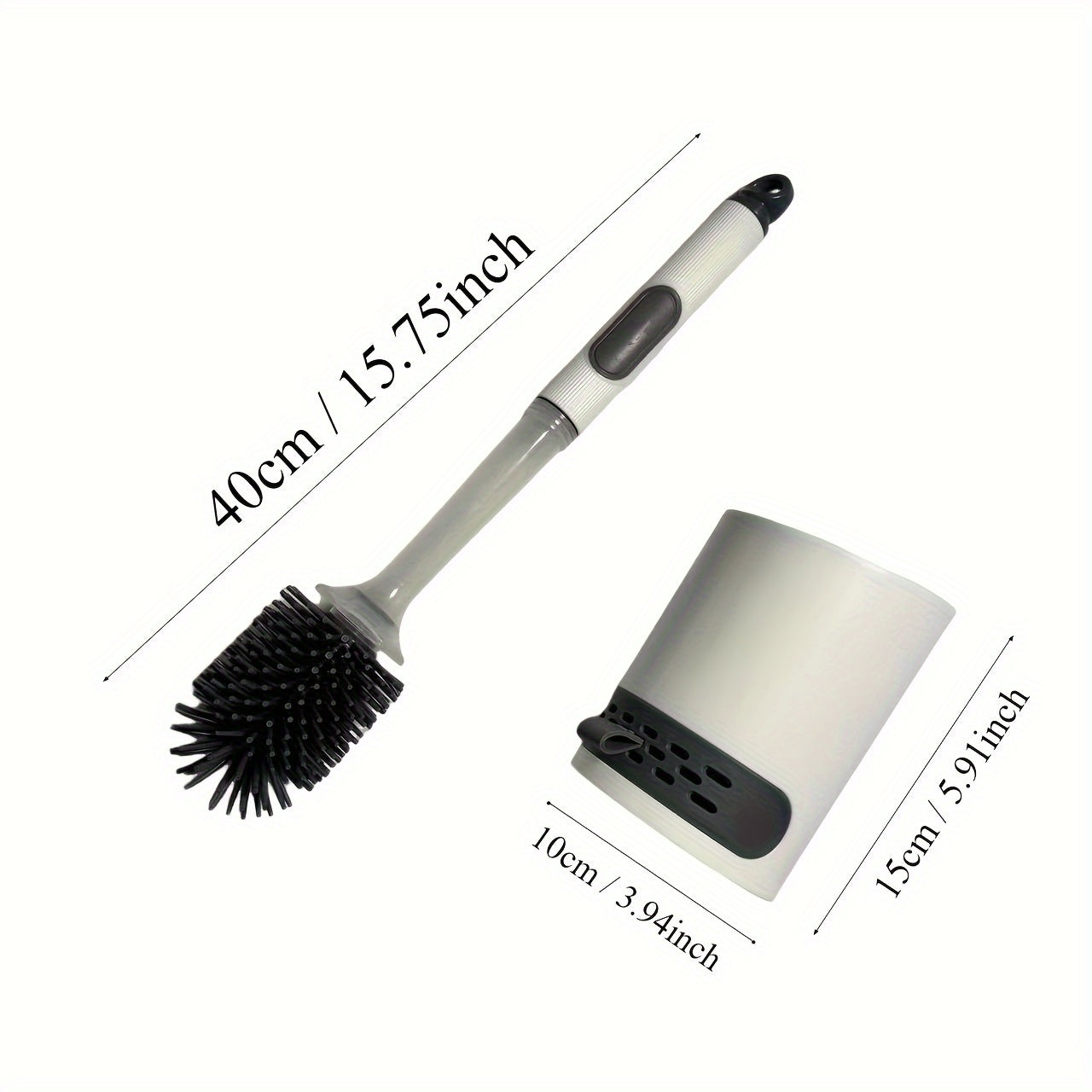 Silicone Toilet Brush Set with Water-Holding Base and Refillable Handle