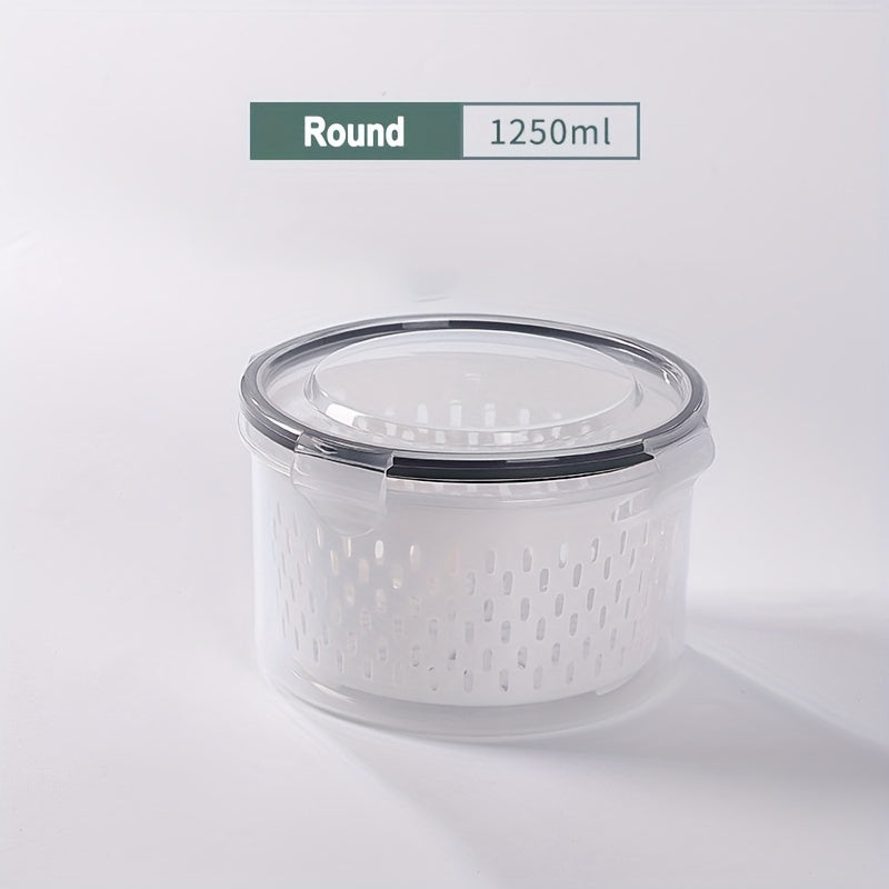 Plastik yopilgan oziq-ovqat saqlash konteynerlari va filtrli savat bilan, suyuqlik o'tkazmaydigan to'plam