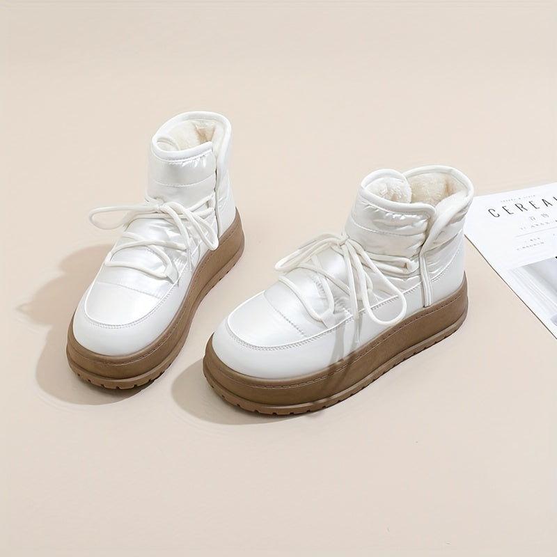 Women's Winter Fleece-Lined Chunky Sneakers Casual Warm Winter Boots