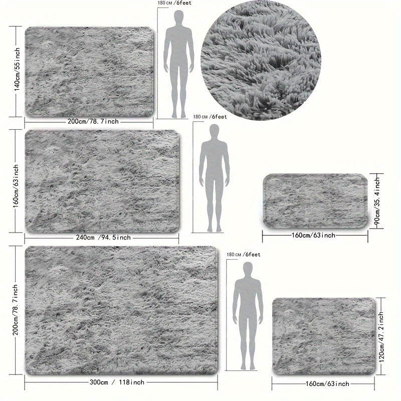 Soft Plush Nordic Tie-Dye Shaggy Area Rug for Living Room Bedroom 100% Polyester