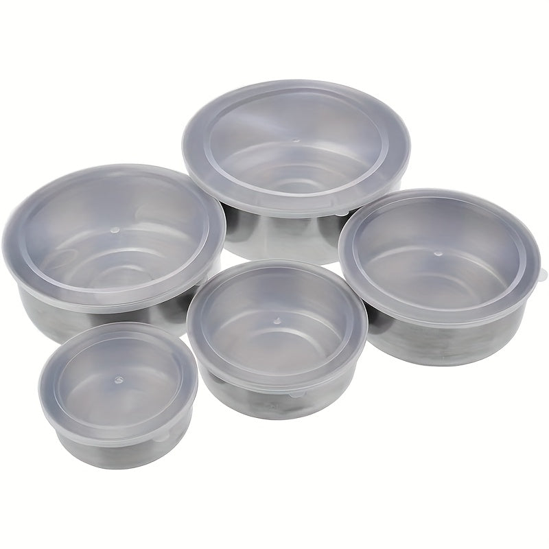 Stainless Steel Storage Containers Set with Clear Lids for Kitchen and Home Organization