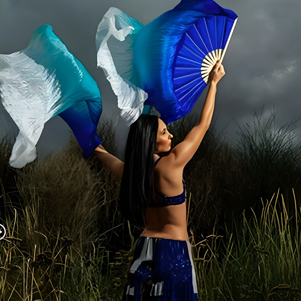 177.8cm Gradient Belly Dance Hoop for Right-Handed Performers Durable Silk-Like Texture