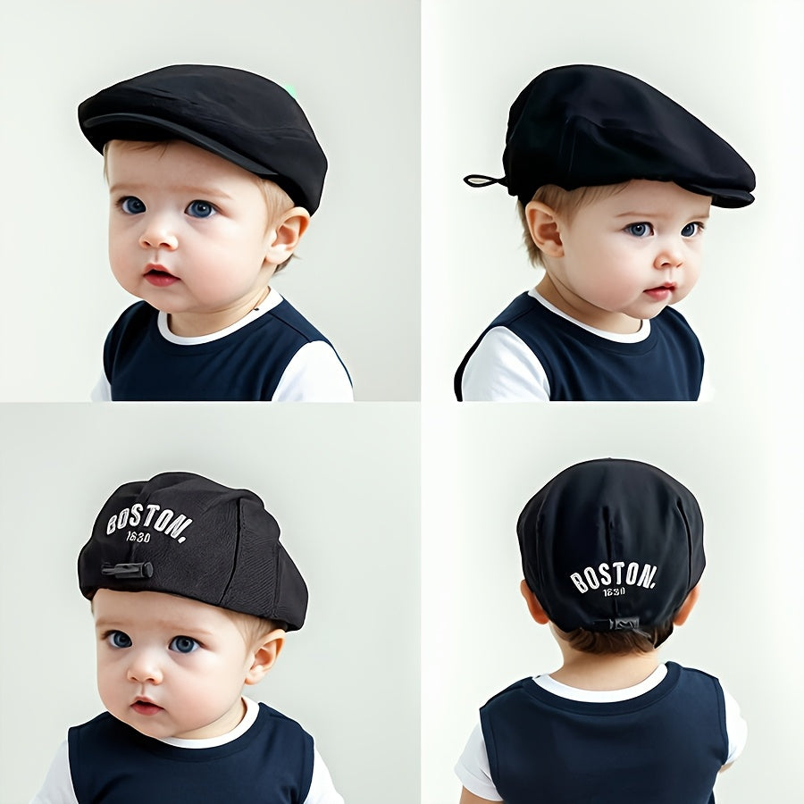Kids' Adjustable Sun-Protective Beret Hat with Elastic Band for Outdoor Activities and Travel