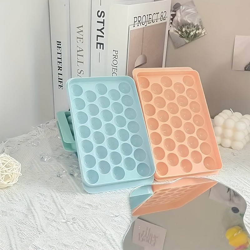 Silicone Ice Tray with Lid 33 Cubes Odorless Dustproof for Cocktails and Beverages