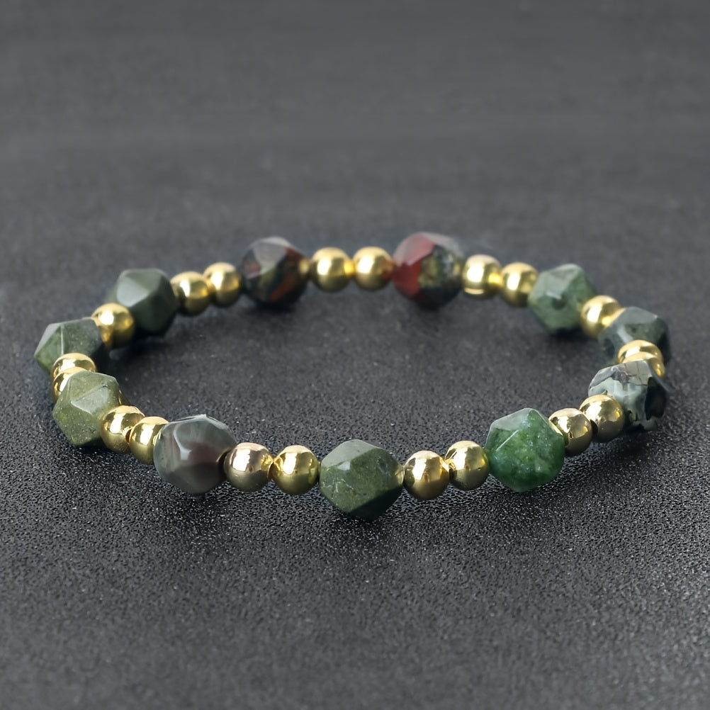 Natural Aventurine and Dongling Stone Beaded Bracelet for Women 8mm Healing Jewelry