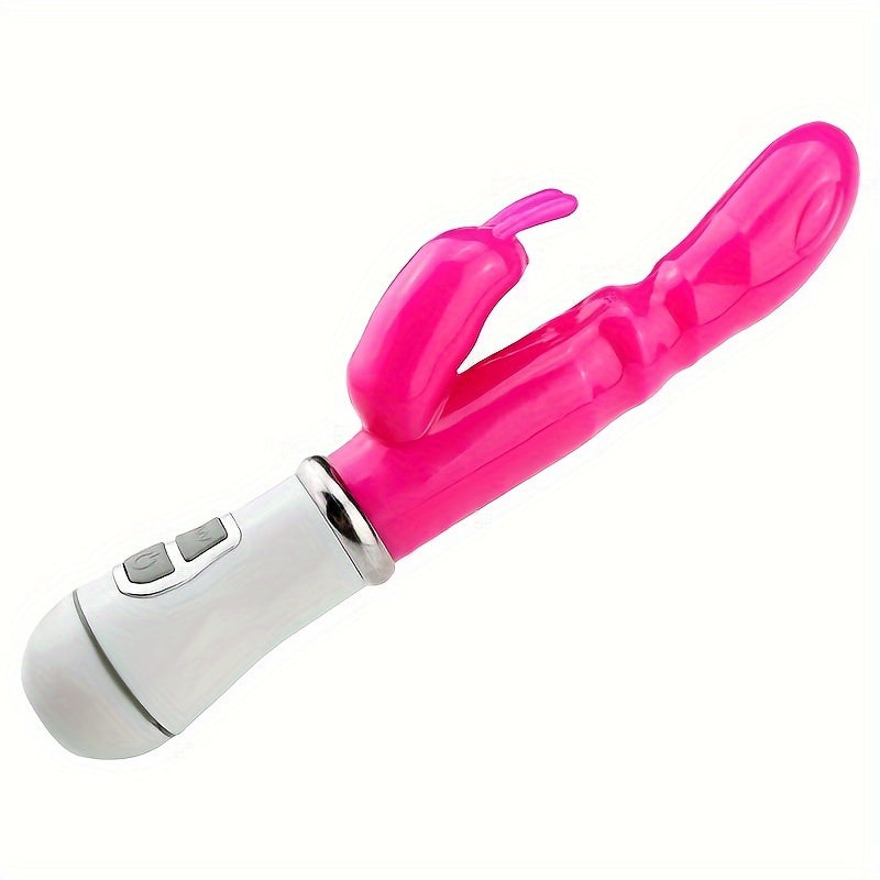 Women's Rabbit-Shaped Dual-Head Vibration Massage Wand 12 Modes Battery-Operated