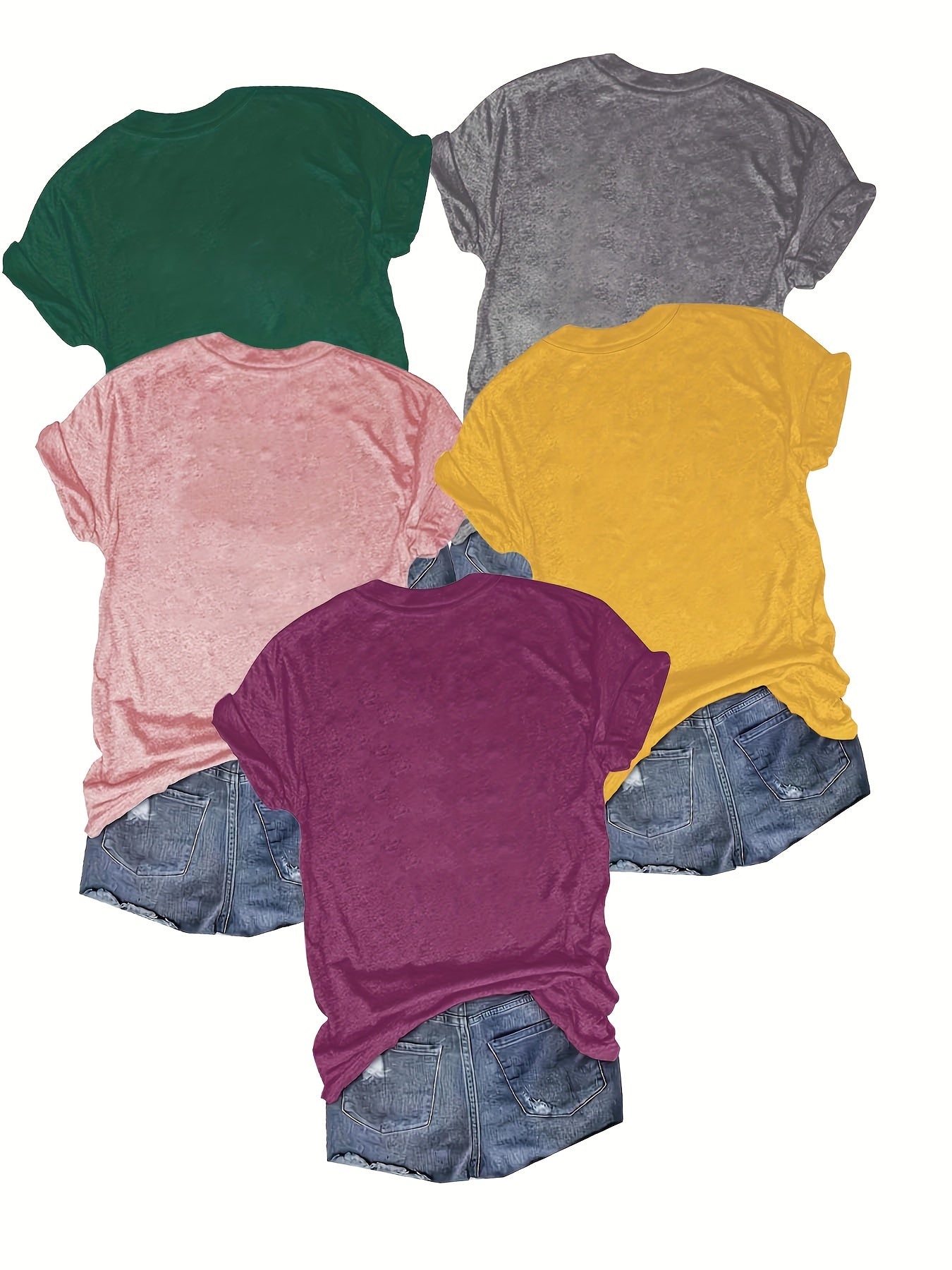 Women's Short Sleeve Cotton T-Shirts, Solid Colors, Casual Summer Tops