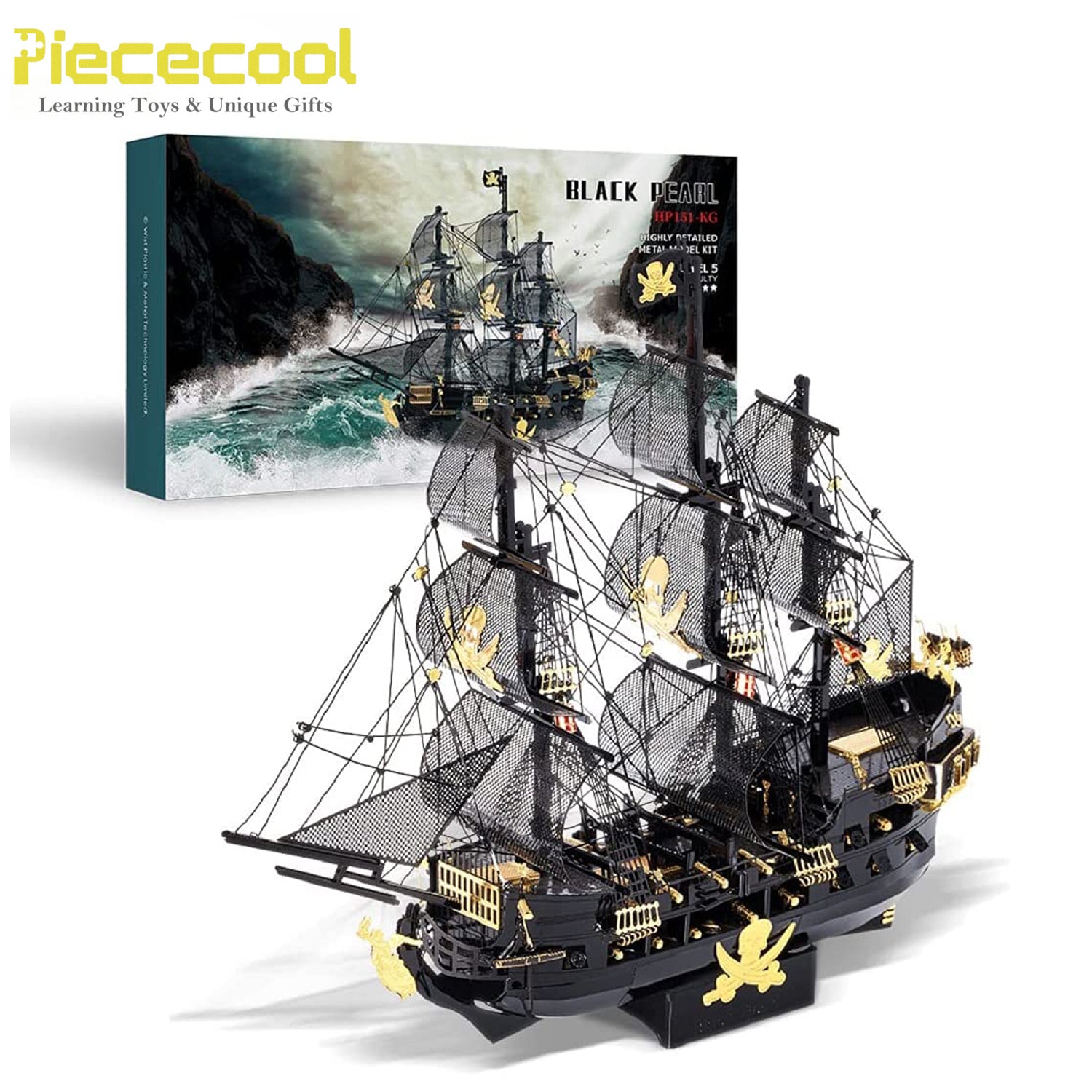 Rompecabezas de cobre 3D para adultos, modelo de barco pirata Flying Dutchman, kit de bricolaje, regalo de artesanía náutica