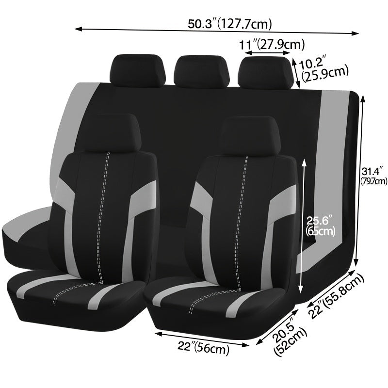 Pink Car Seat Cover Set for Women 9pcs Airbag Compatible Plush Polyester
