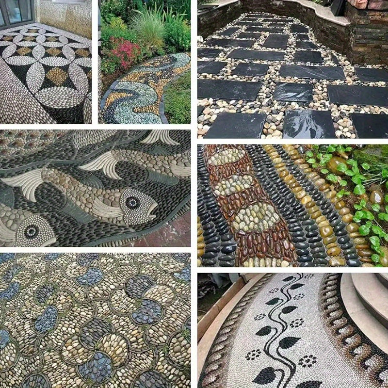 500g Natural Stone Pebbles for Aquarium Garden Landscaping White Black Brown Gray