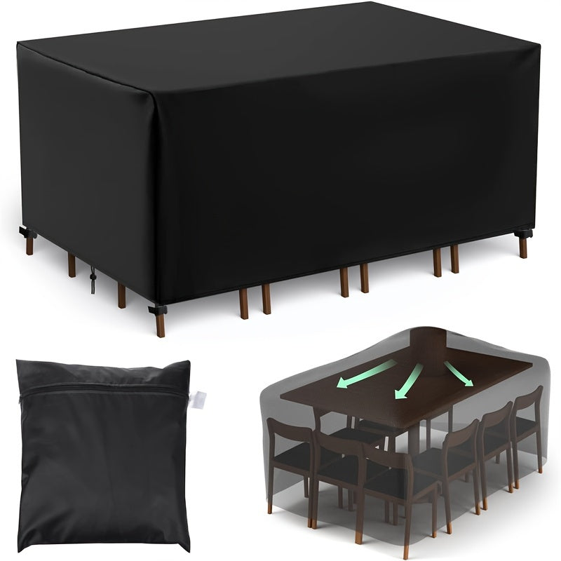 Outdoor Patio Furniture Cover Black 110x84x28 Inches Waterproof Deck Lawn Backyard