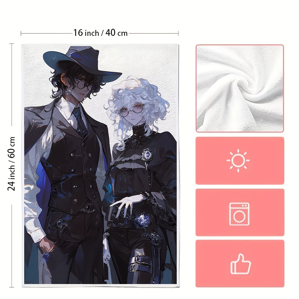 Set of 2 Ultra Soft Kitchen Towels 16x24 Inches Highly Absorbent Dish Hand Towels