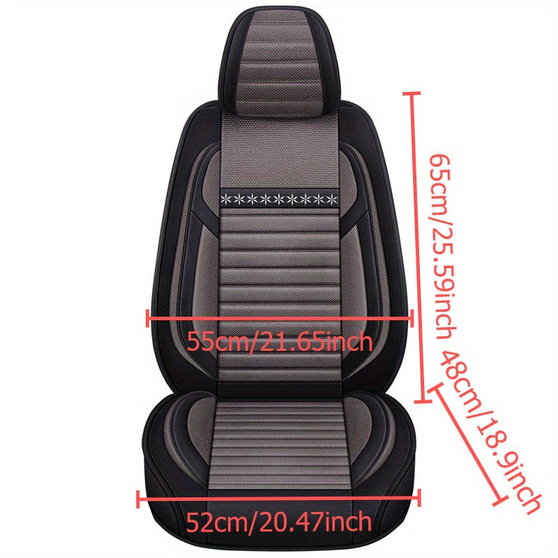 Universal Beige Car Seat Cushion Full Coverage Breathable Wear-Resistant