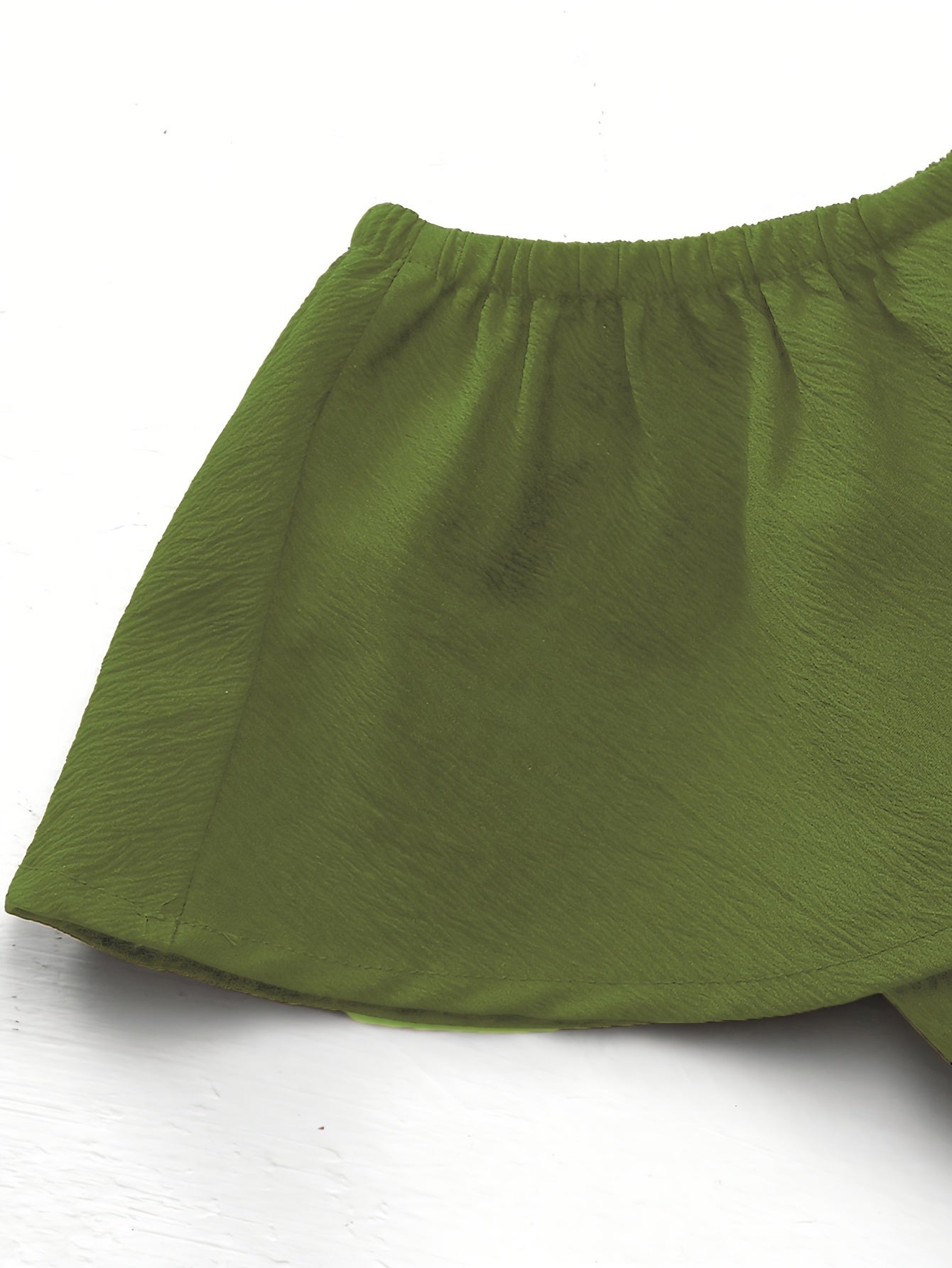 Plus Size Olive Green Off-Shoulder Jumpsuit Wide-Leg Romper for Women