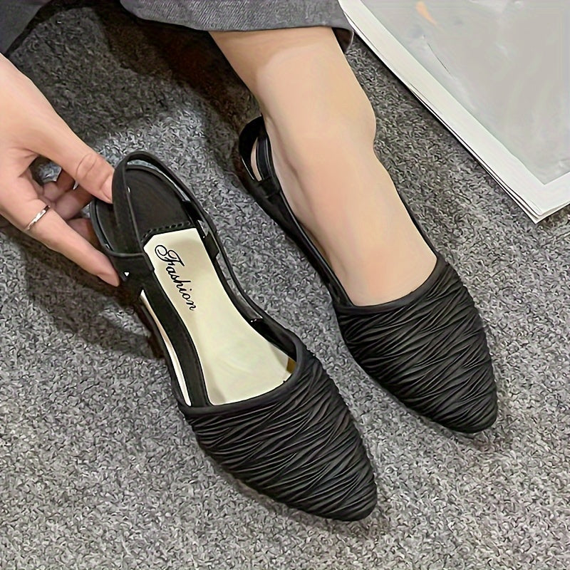 Women's Wedge Heel Shoes Casual Point Toe Slip-On Ankle Strap Shoes