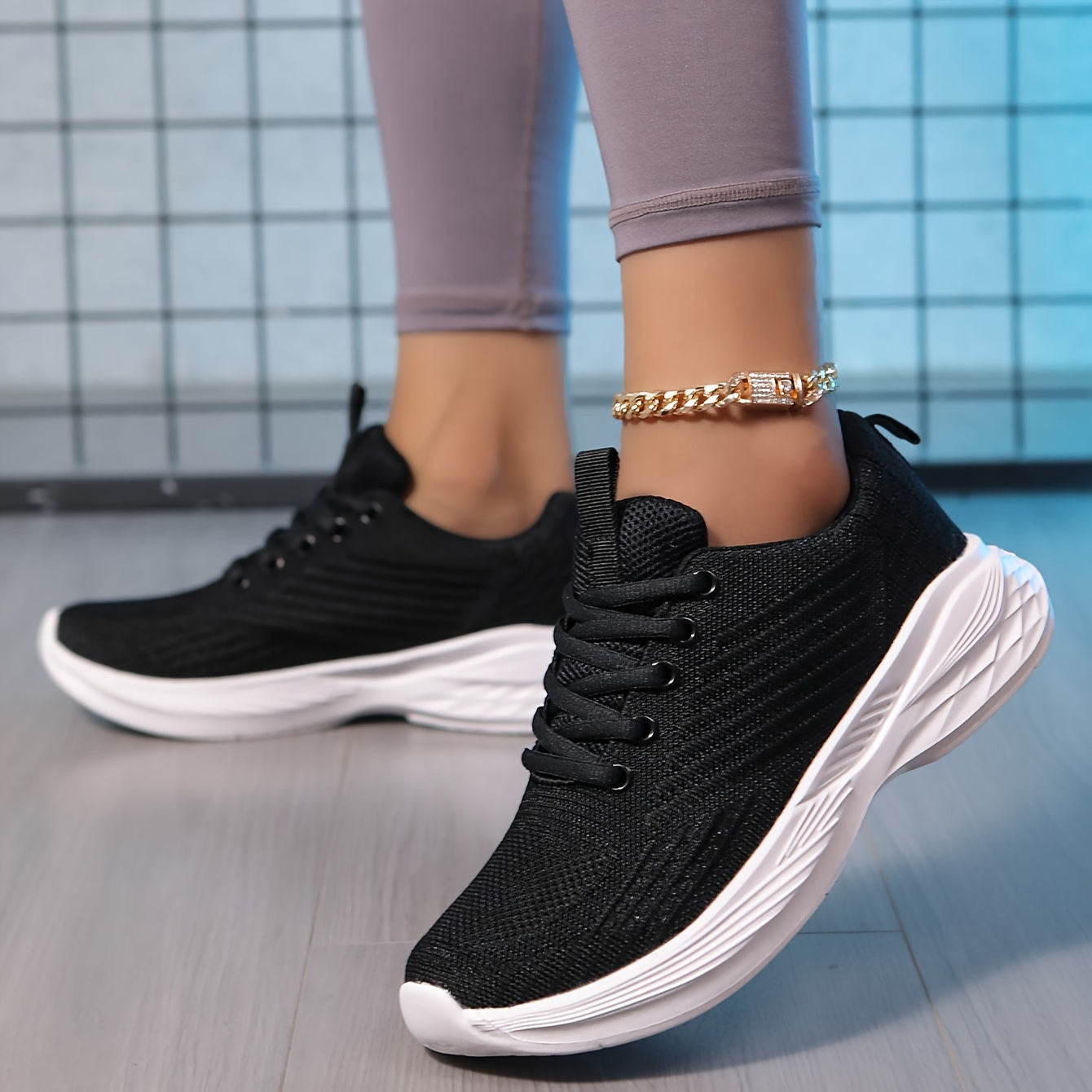 Zapatillas transpirables de mujer, casuales, de lona, con cordones, para exteriores, ligeras, de caña baja, deportivas