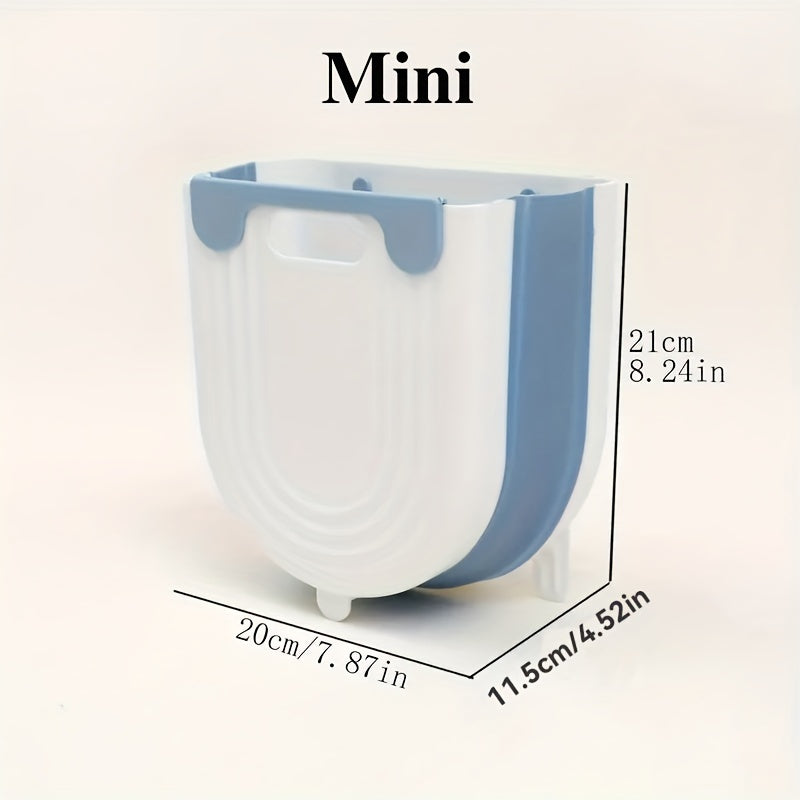 Foldable Trash Can with Lid, Space-Saving, Portable, for Kitchen, Car, Bathroom